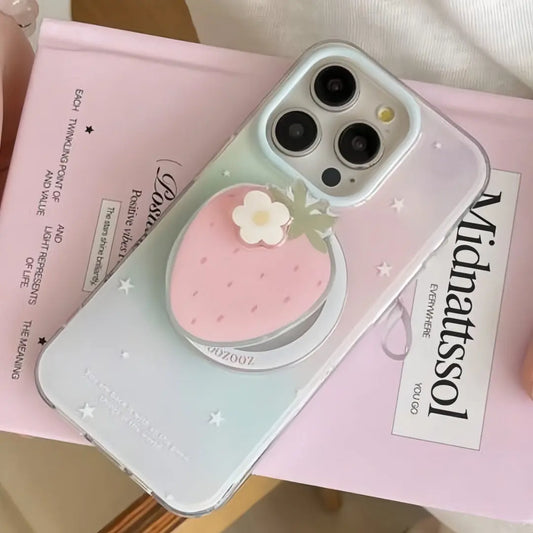 Pink Strawberry Fruit-Themed Magsafe Pop Socket Dropshipman