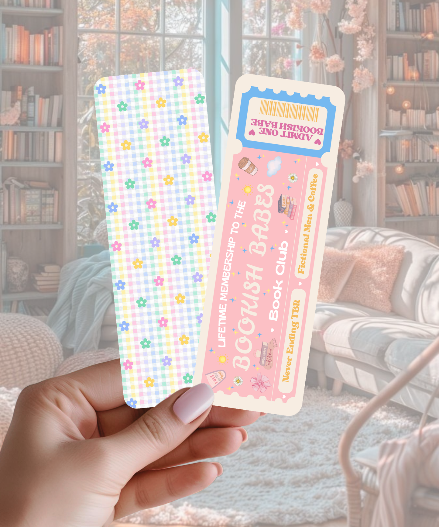 Bookish Babes & Gingham Bookmarks