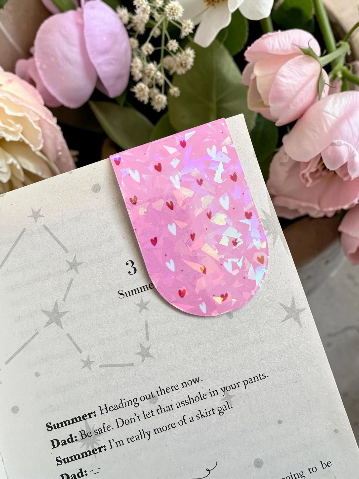 Holographic Donut & Heart Magnetic Bookmark | Bookish Page Marker