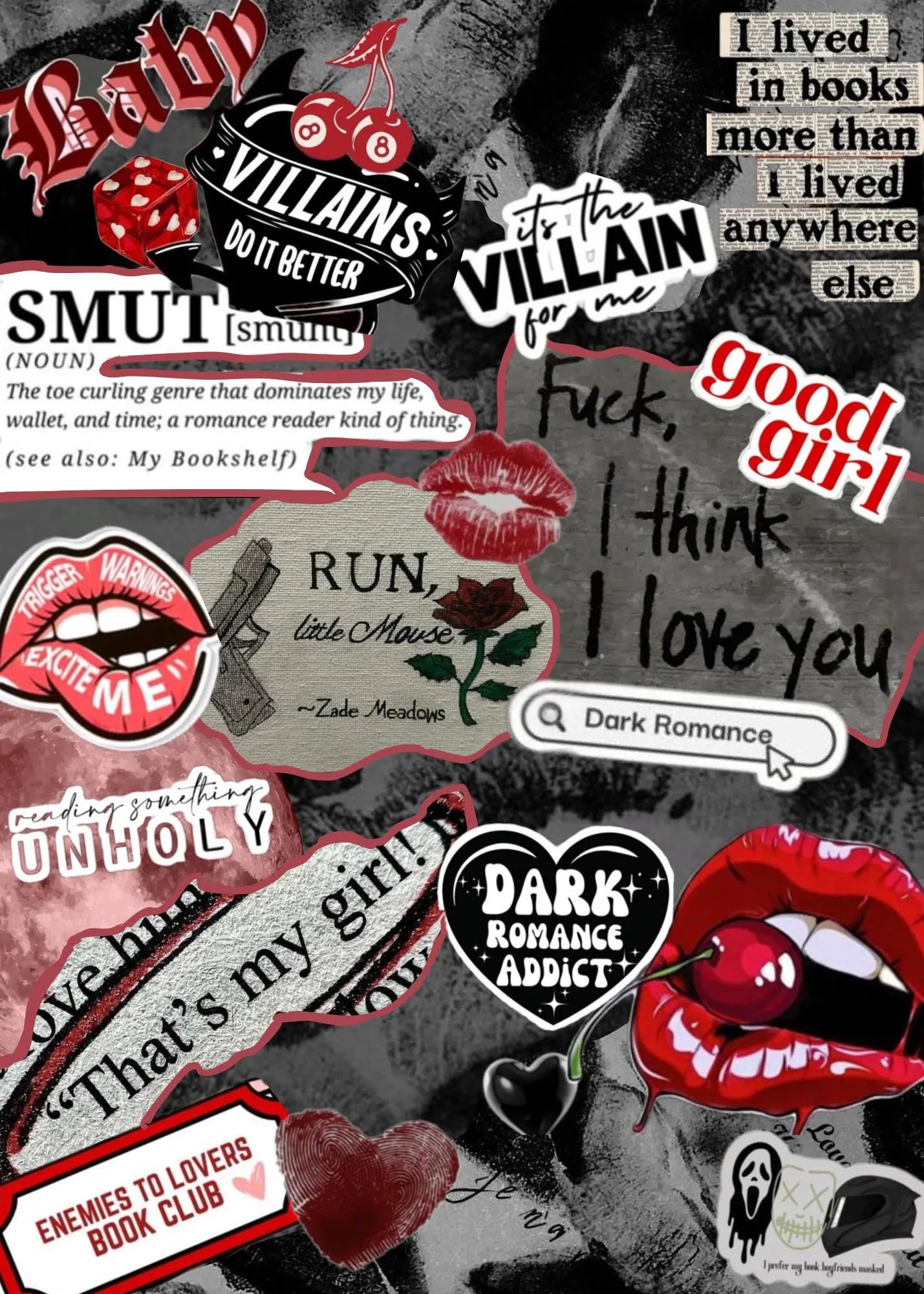 Dark Romance Kindle Insert | Morally Grey Men, Spicy Bookish Decor (Physical Insert)