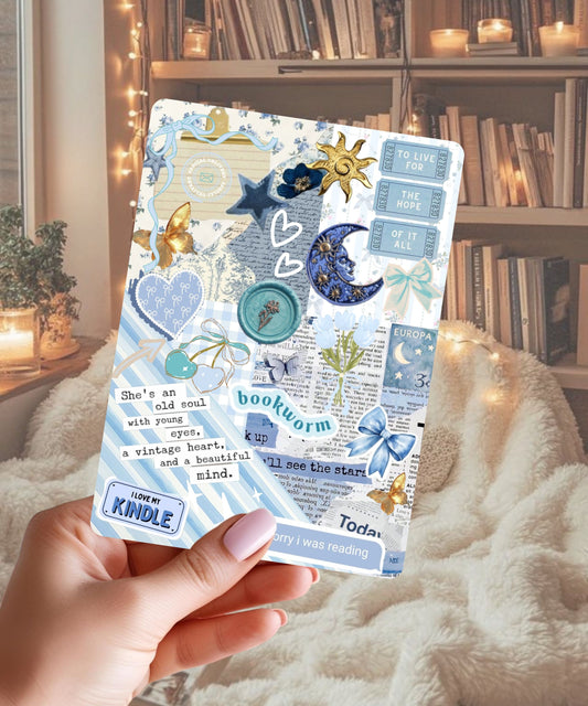 Blue Bookish Digital Kindle Insert