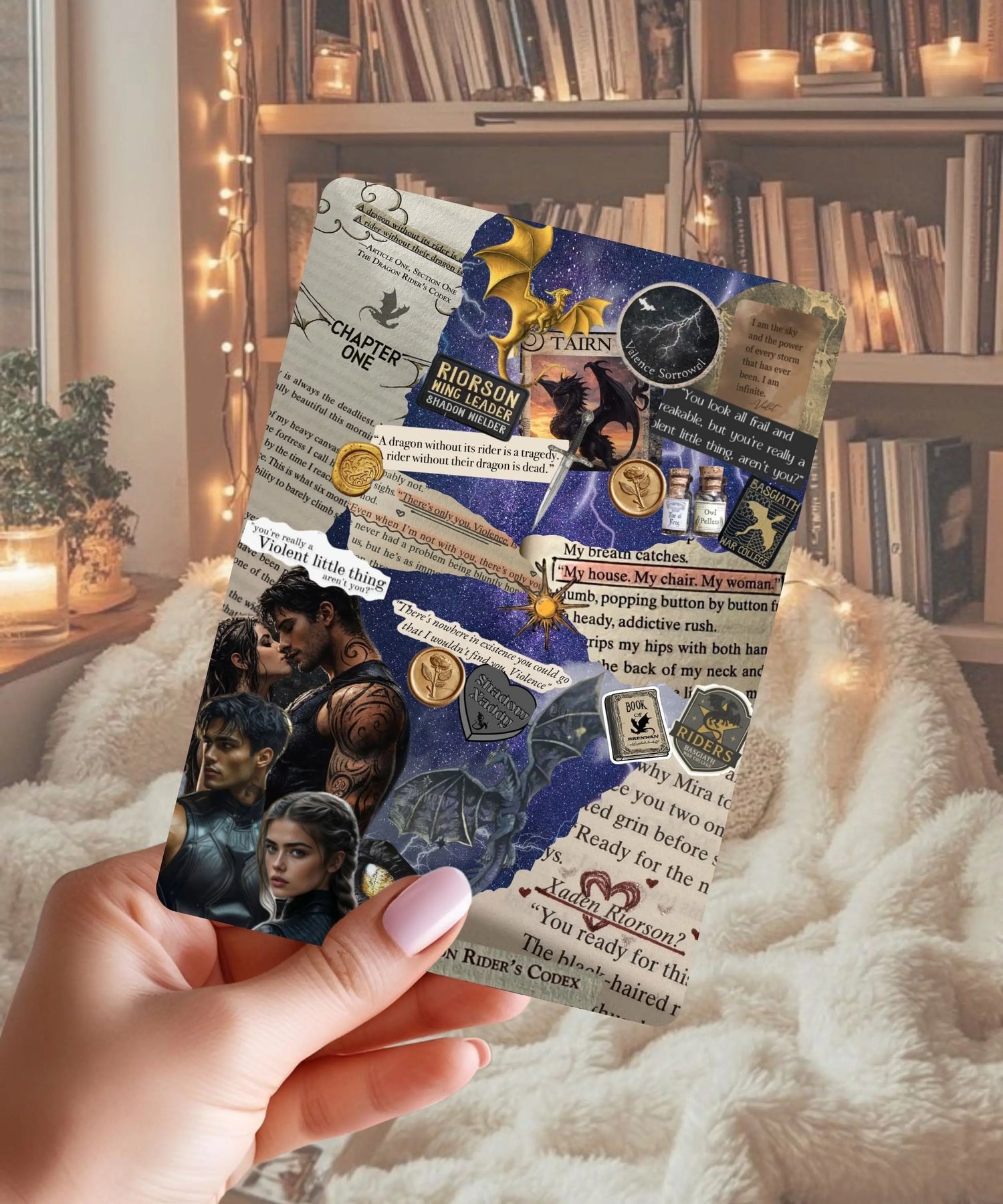 Forth Wing Fantasy Kindle insert with dragon rider aesthetic. A perfect bookish accessory for readers who love epic fantasy and BookTok favourites.