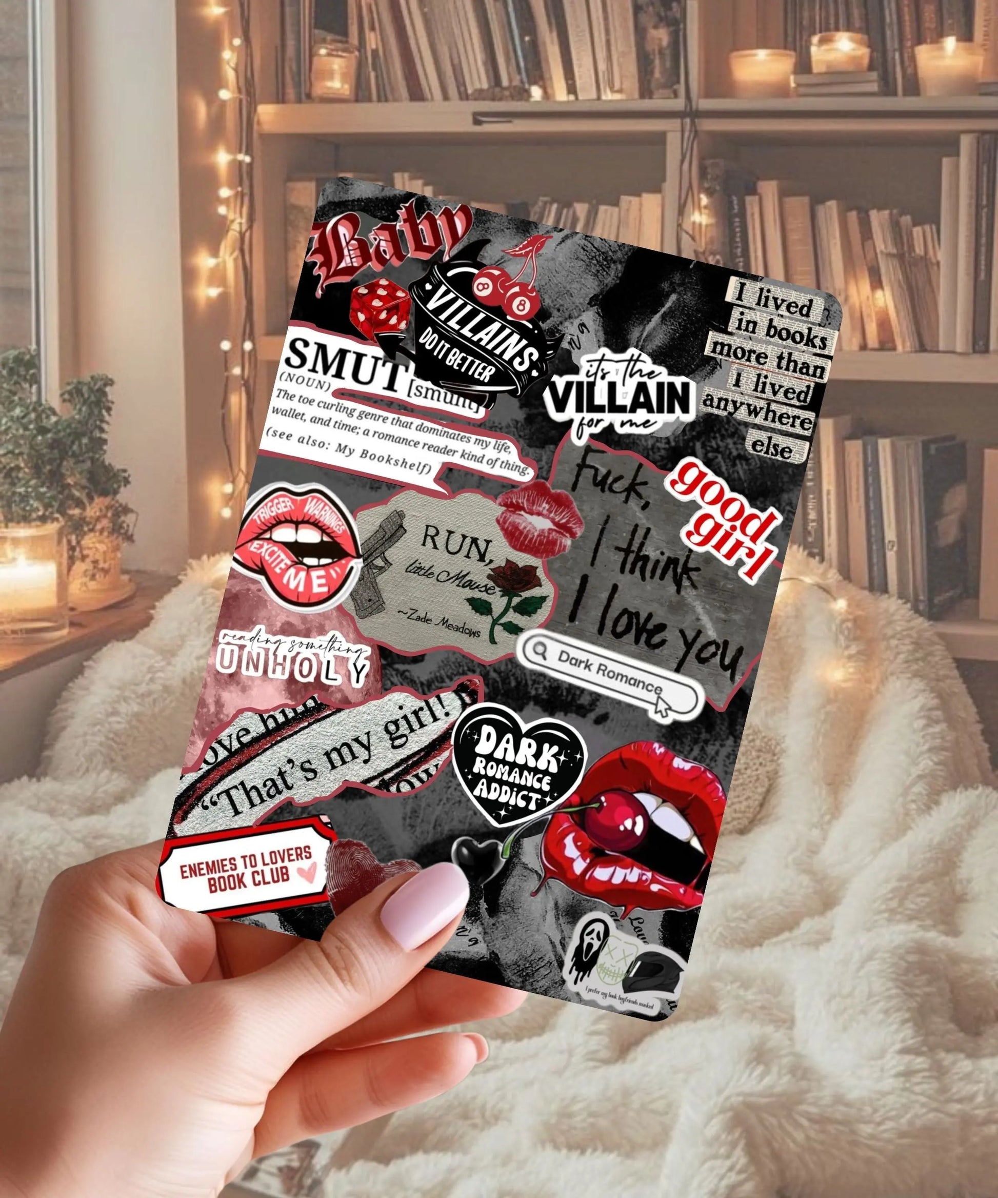 Dark Romance Kindle Insert | Morally Grey Men, Spicy Bookish Decor (Physical Insert) Enchanted Bookcase