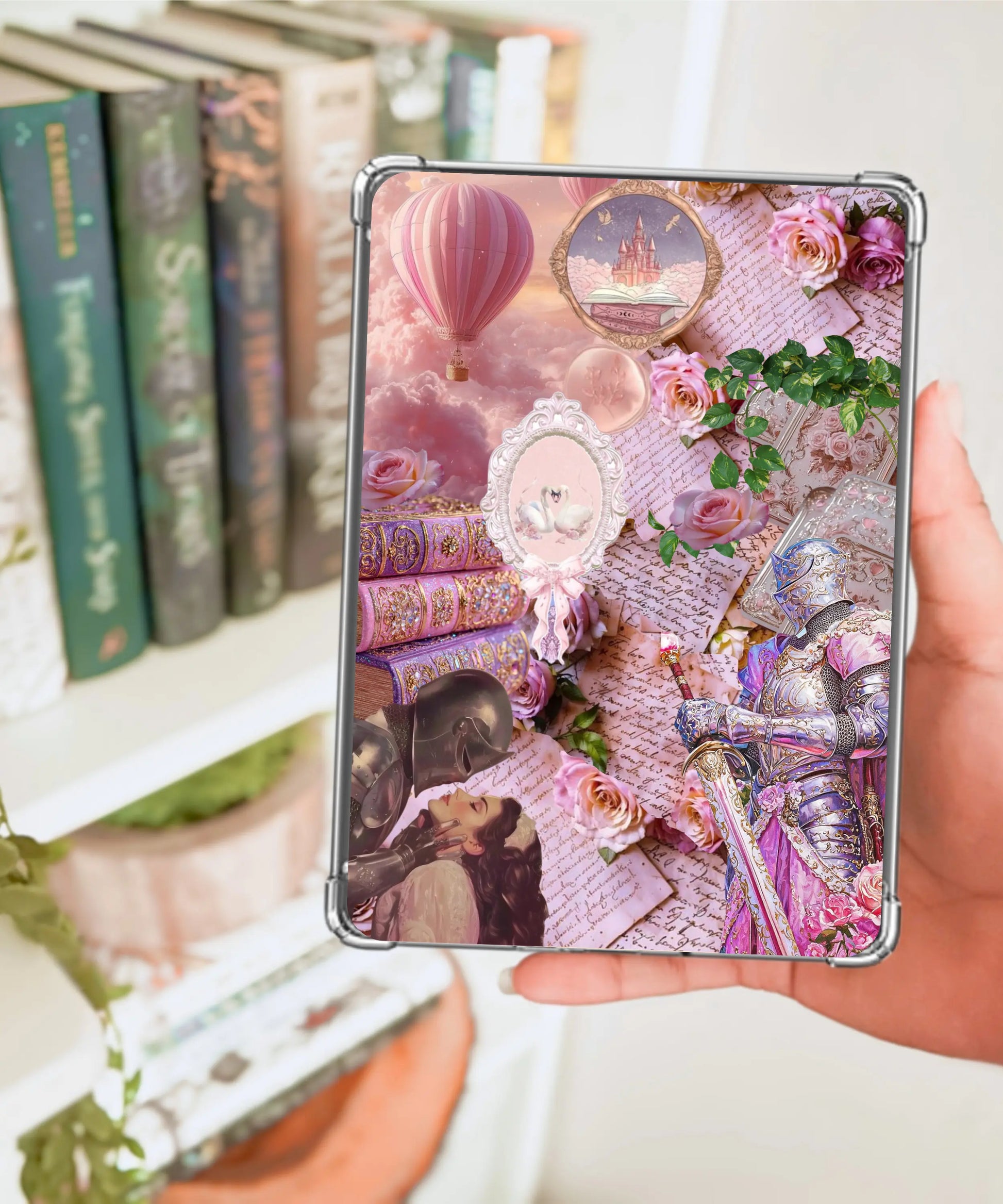 Fantasy Kindle Insert | Romantasy Aesthetic Kindle Insert | Princess Reader Insert | BookTok Fantasy| Pink Romantic Fantasy Enchanted Bookcase
