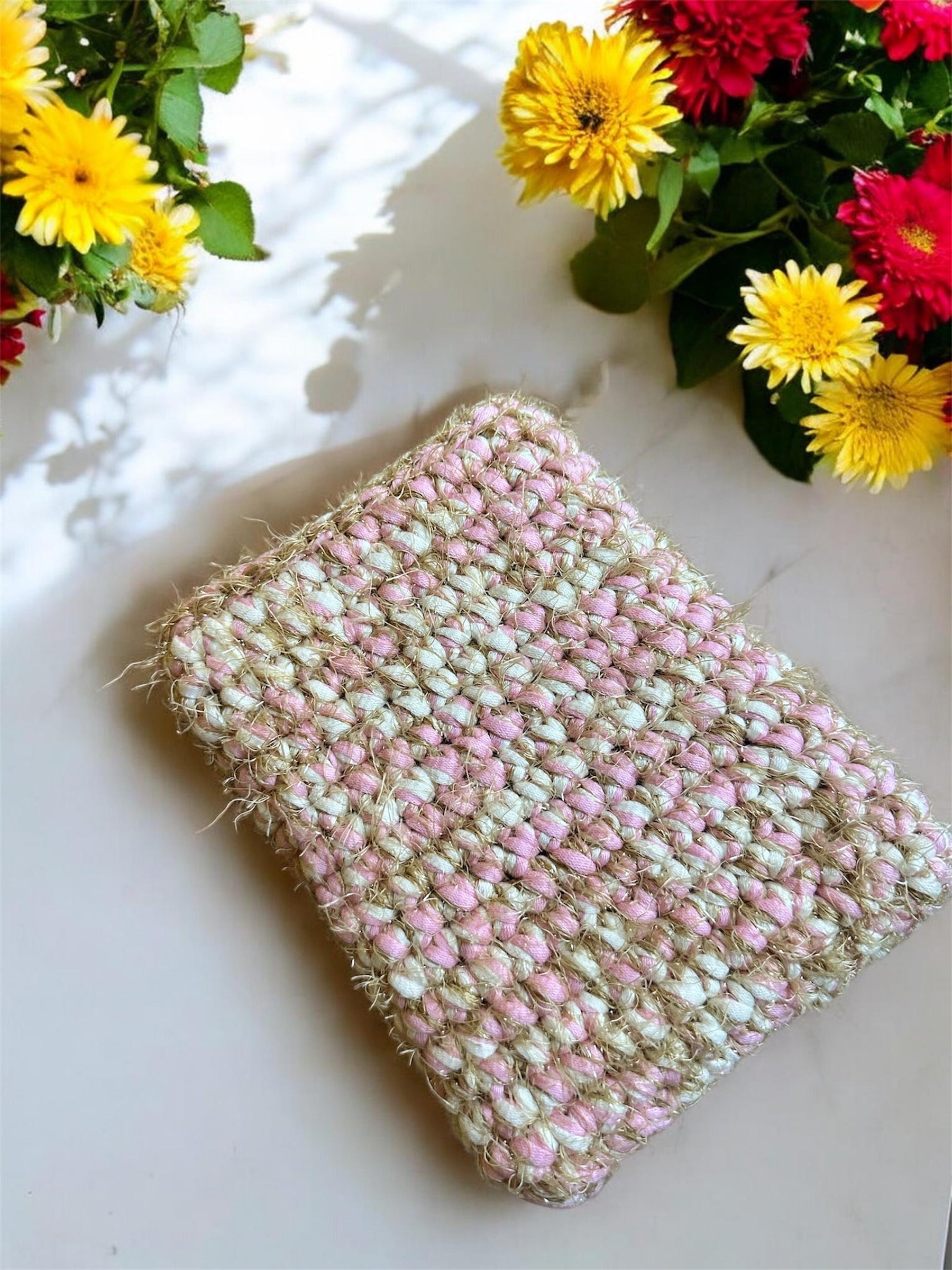 Handmade Crochet Kindle Sleeve Enchanted Bookcase