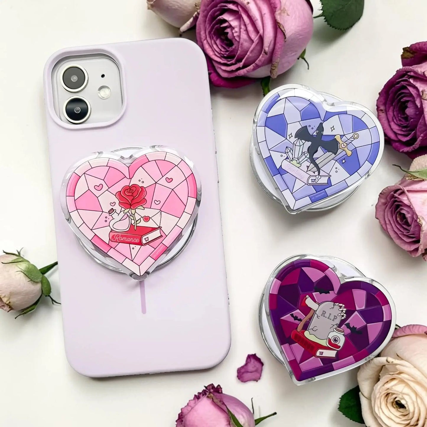 Magnetic Phone Grip Cute Accessories for Kindle Popping Socket Collapsible Stand Holder for Phone eReaders Book Lover Gifts Dropshipman