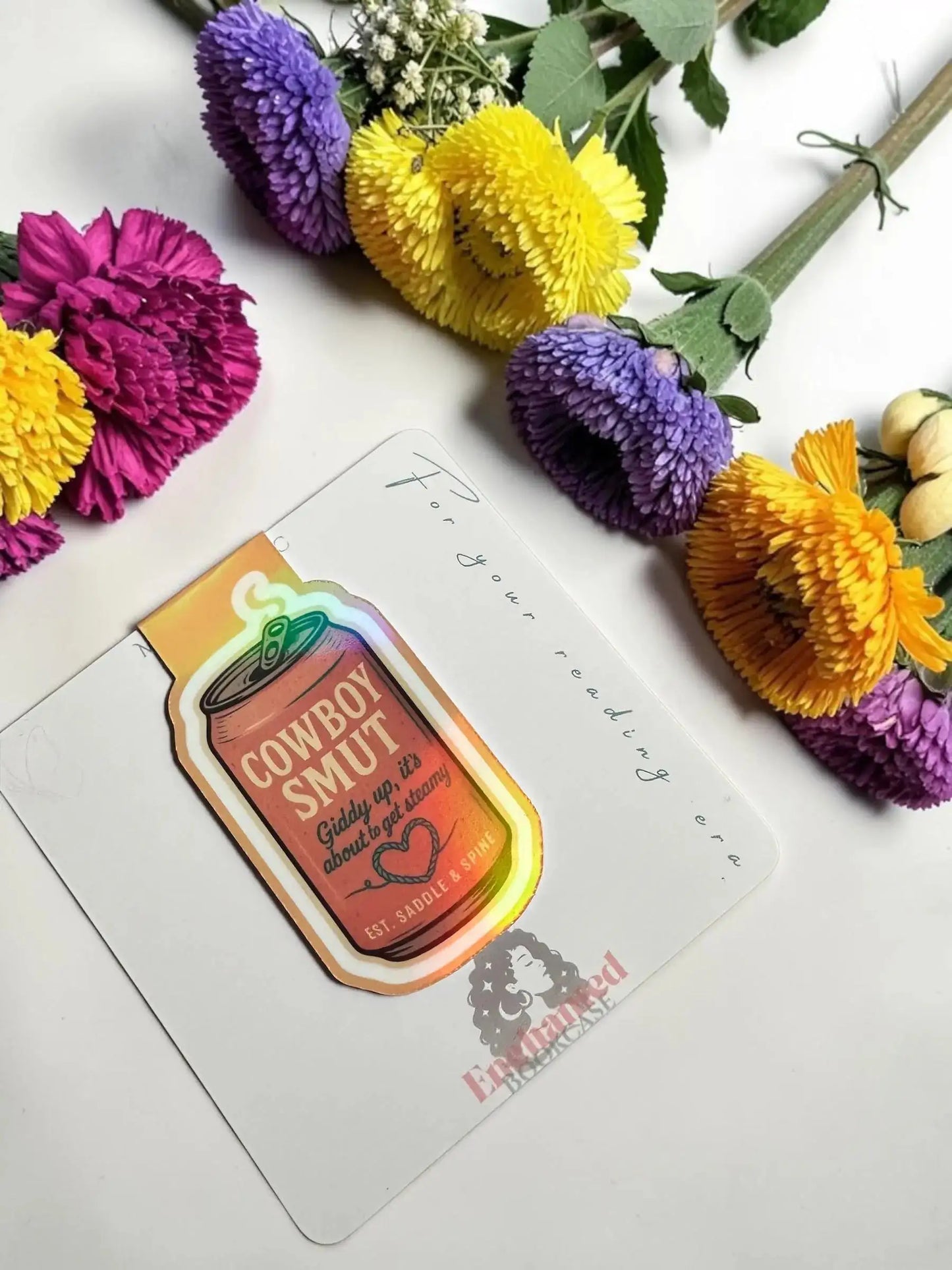 Cowboy Smut soda can 'Giddy up, it's about to get steamy' holographic magnetic bookmark by Enchanted Bookcase"