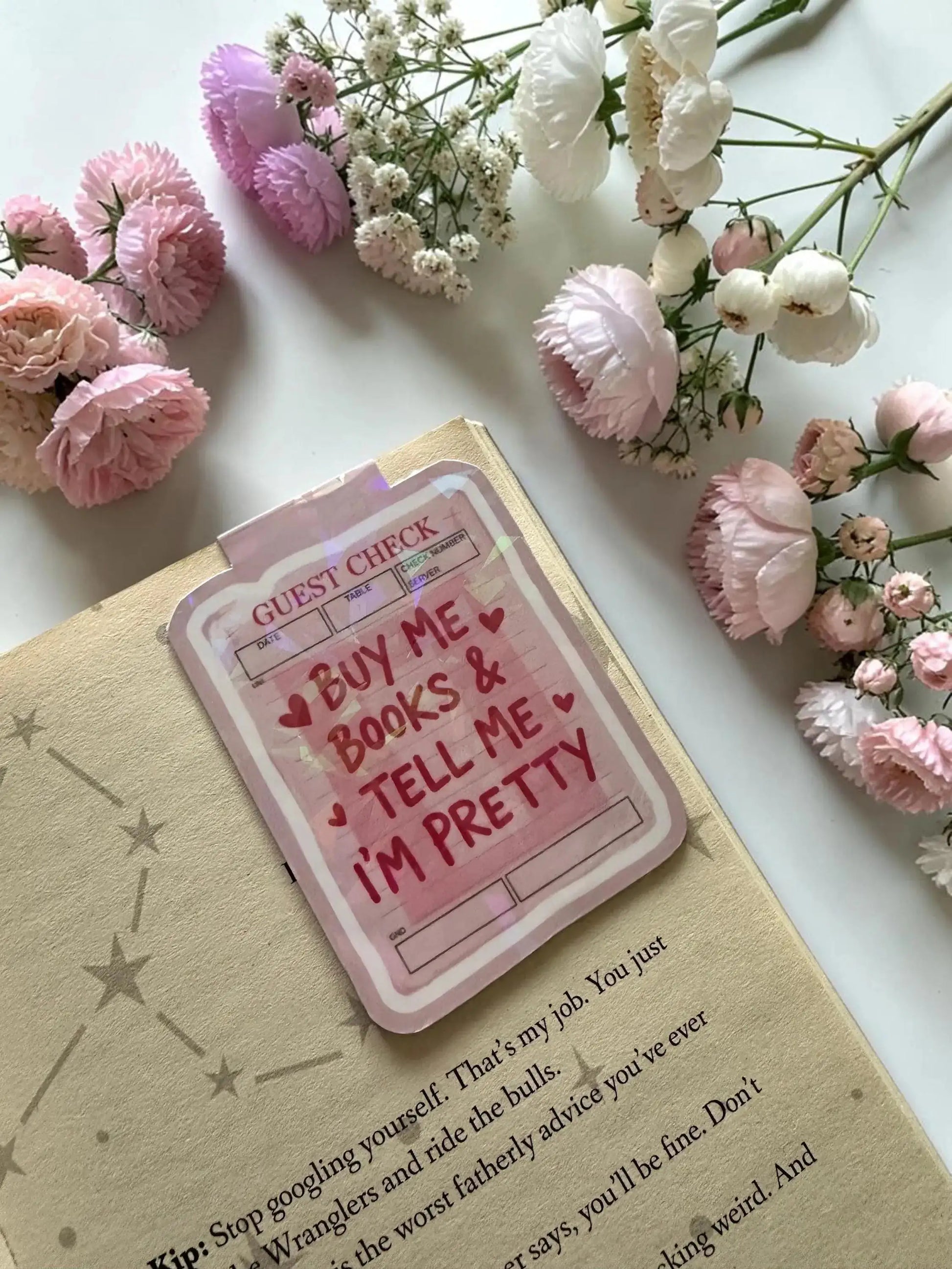 Magnetic Bookmark Book Lover Gift | Buy Me Books Bookmark | Cute Pink Bookmark | Flirty Reader Gift | BookTok Bookmark | Bookish Accessories