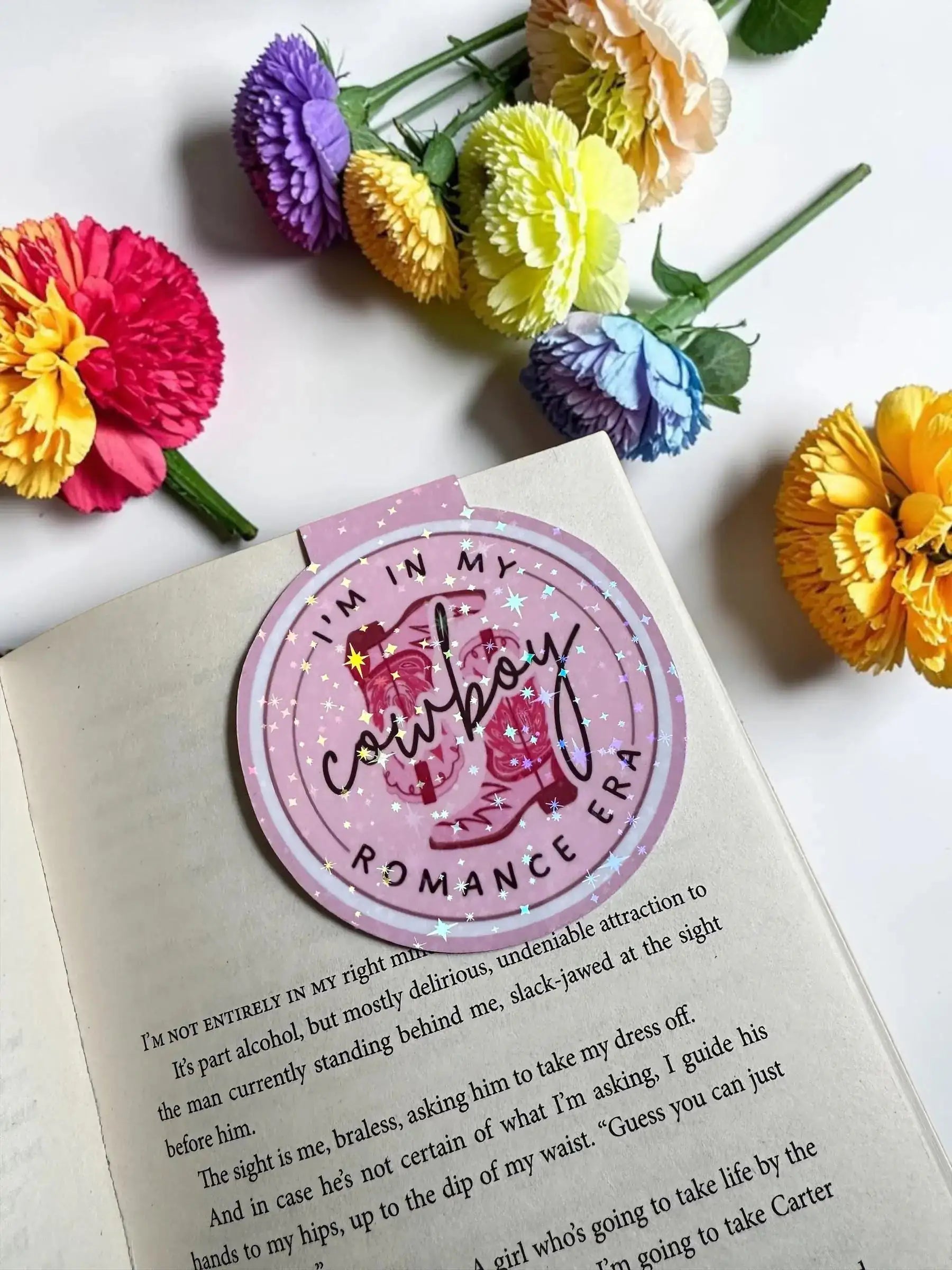 Cowboy Romance Magnetic Bookmark | Holographic Smut, Slow Burn, Western Reader Gift