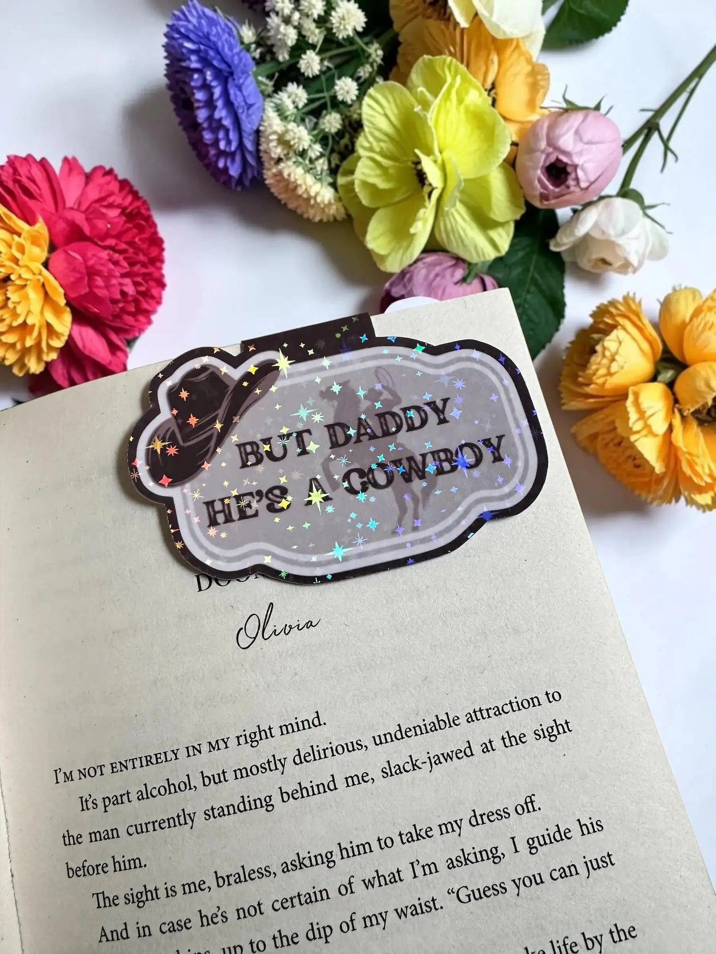 Cowboy Romance Magnetic Bookmark | Holographic Smut, Slow Burn, Western Reader Gift