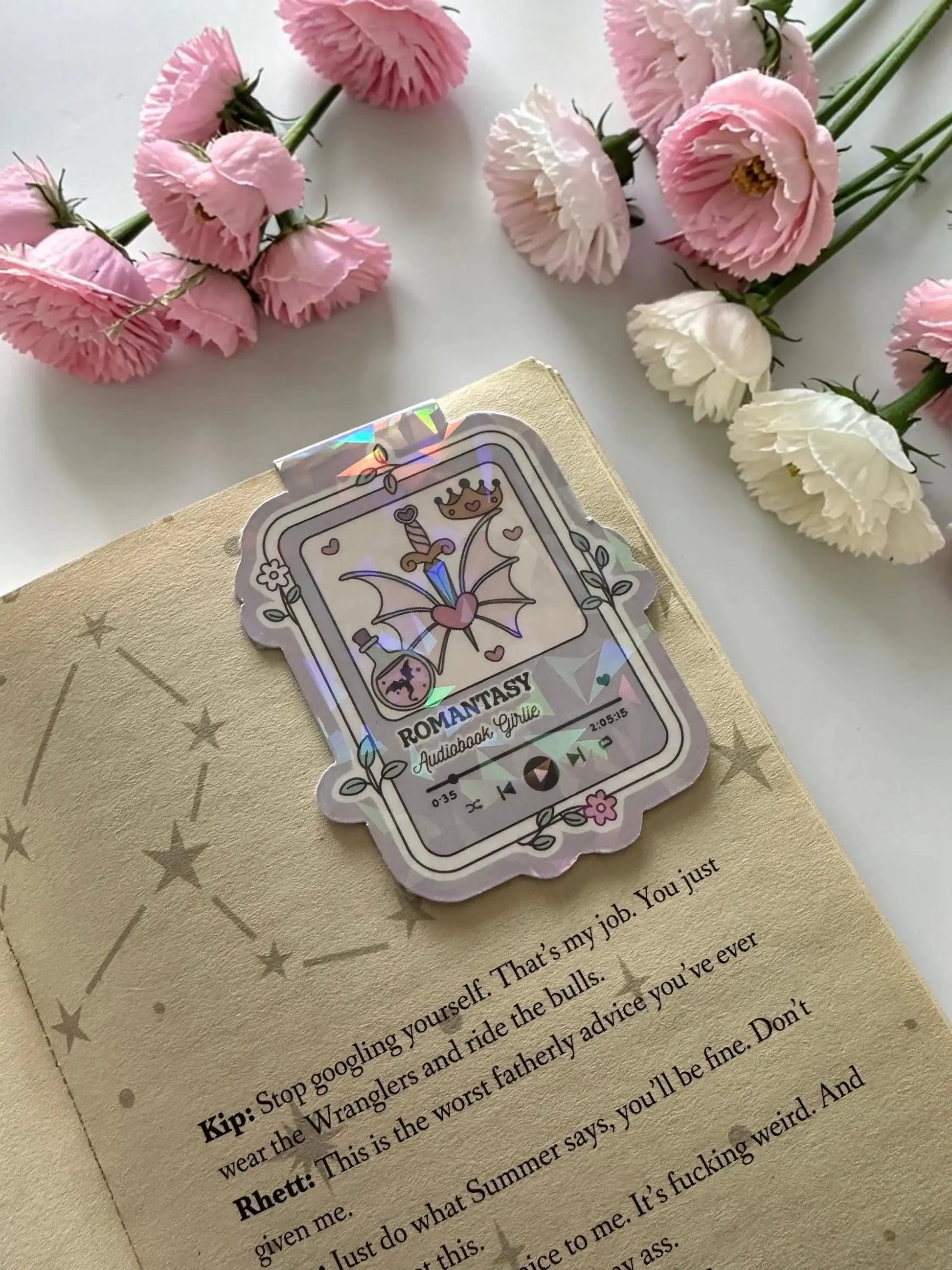 Romantasy Magnetic Bookmark | Fantasy Romance Bookmark | Audiobook Girlie Bookmark | BookTok Reader Gift | Cute Fantasy Bookmark