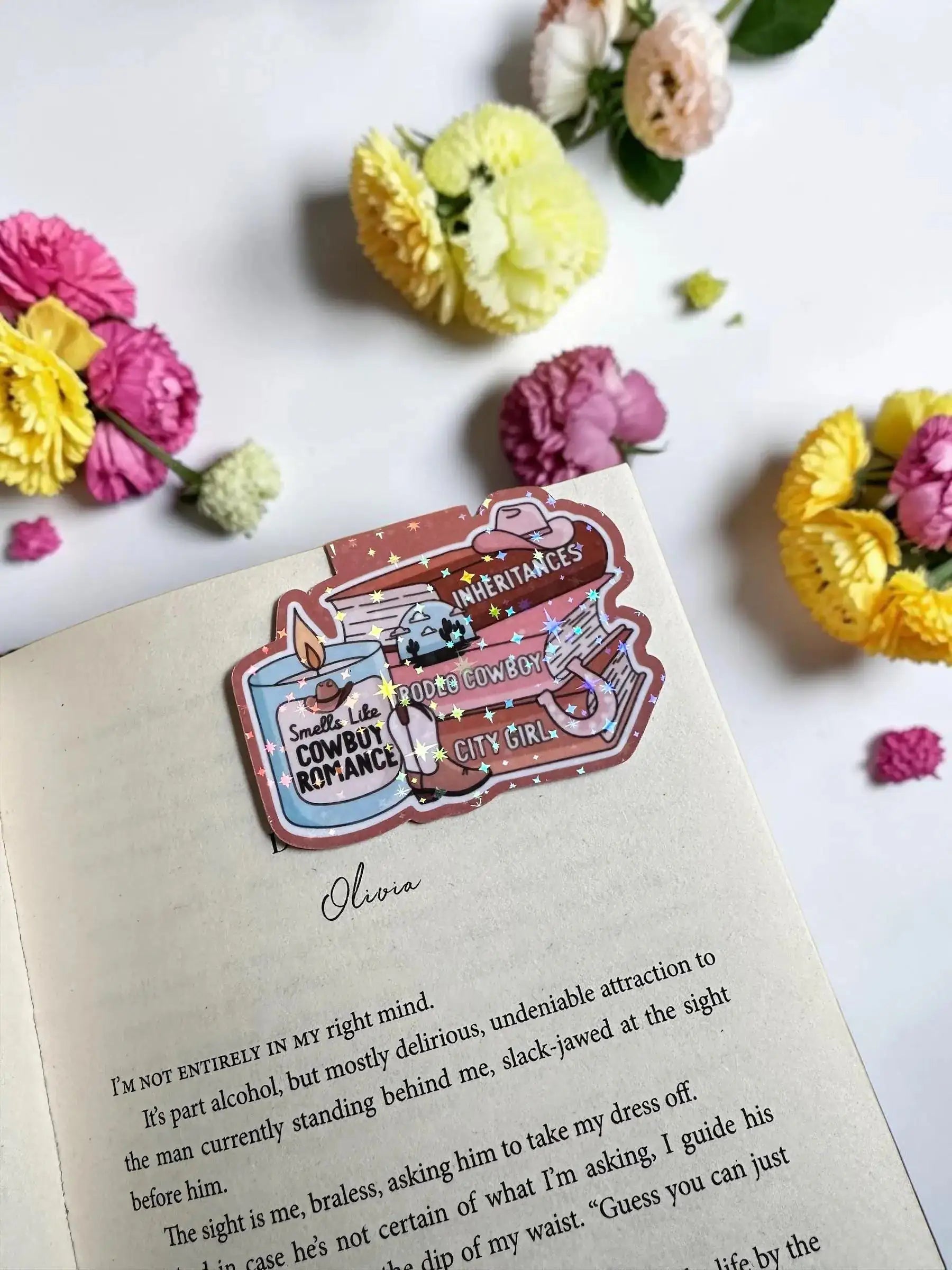 Cowboy Romance Magnetic Bookmark | Holographic Smut, Slow Burn, Western Reader Gift