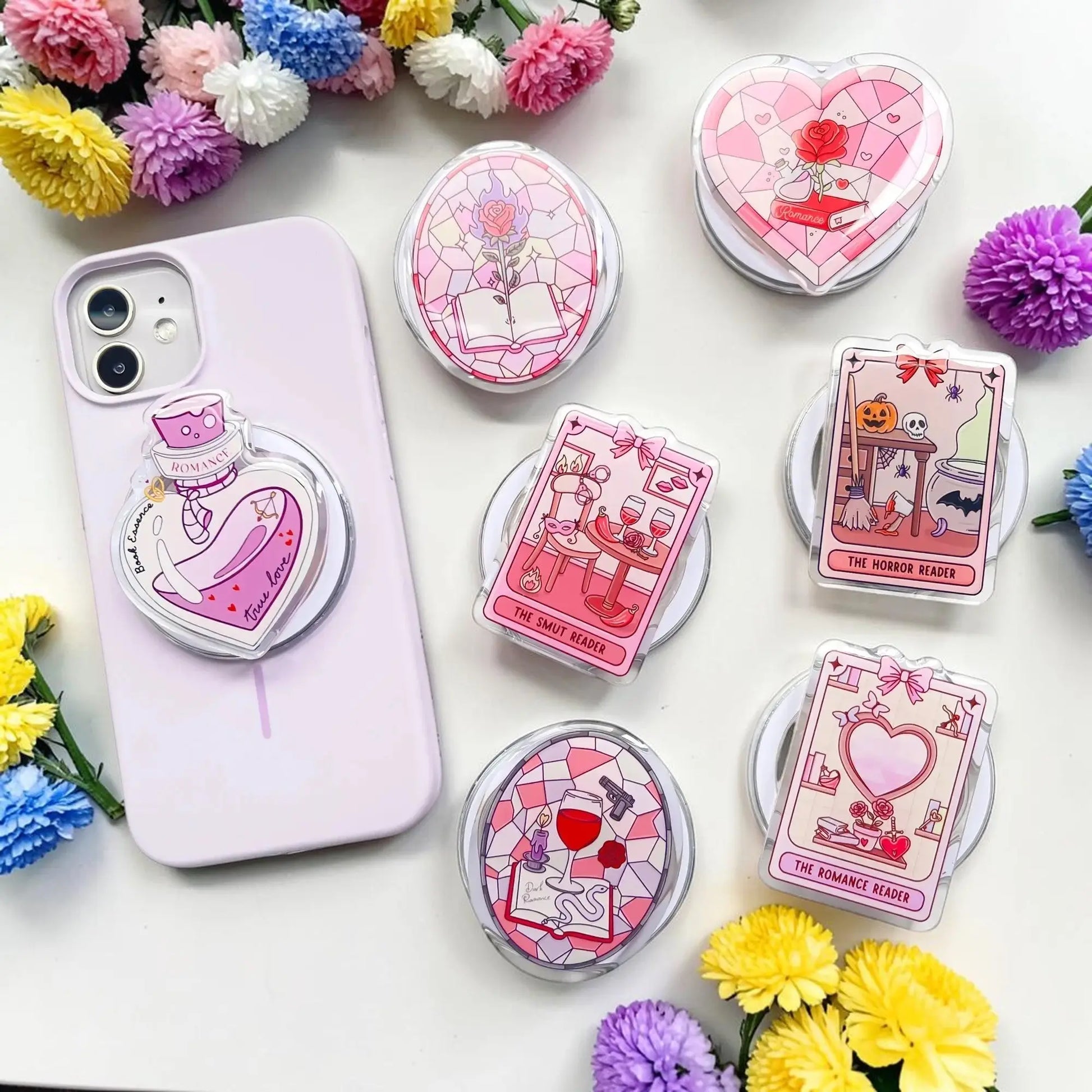 Magnetic Phone Grip Cute Accessories for Kindle Popping Socket Collapsible Stand Holder for Phone eReaders Book Lover Gifts Dropshipman