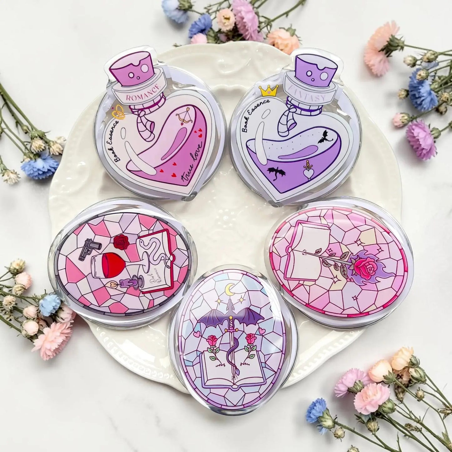 Magnetic Phone Grip Cute Accessories for Kindle Popping Socket Collapsible Stand Holder for Phone eReaders Book Lover Gifts Dropshipman